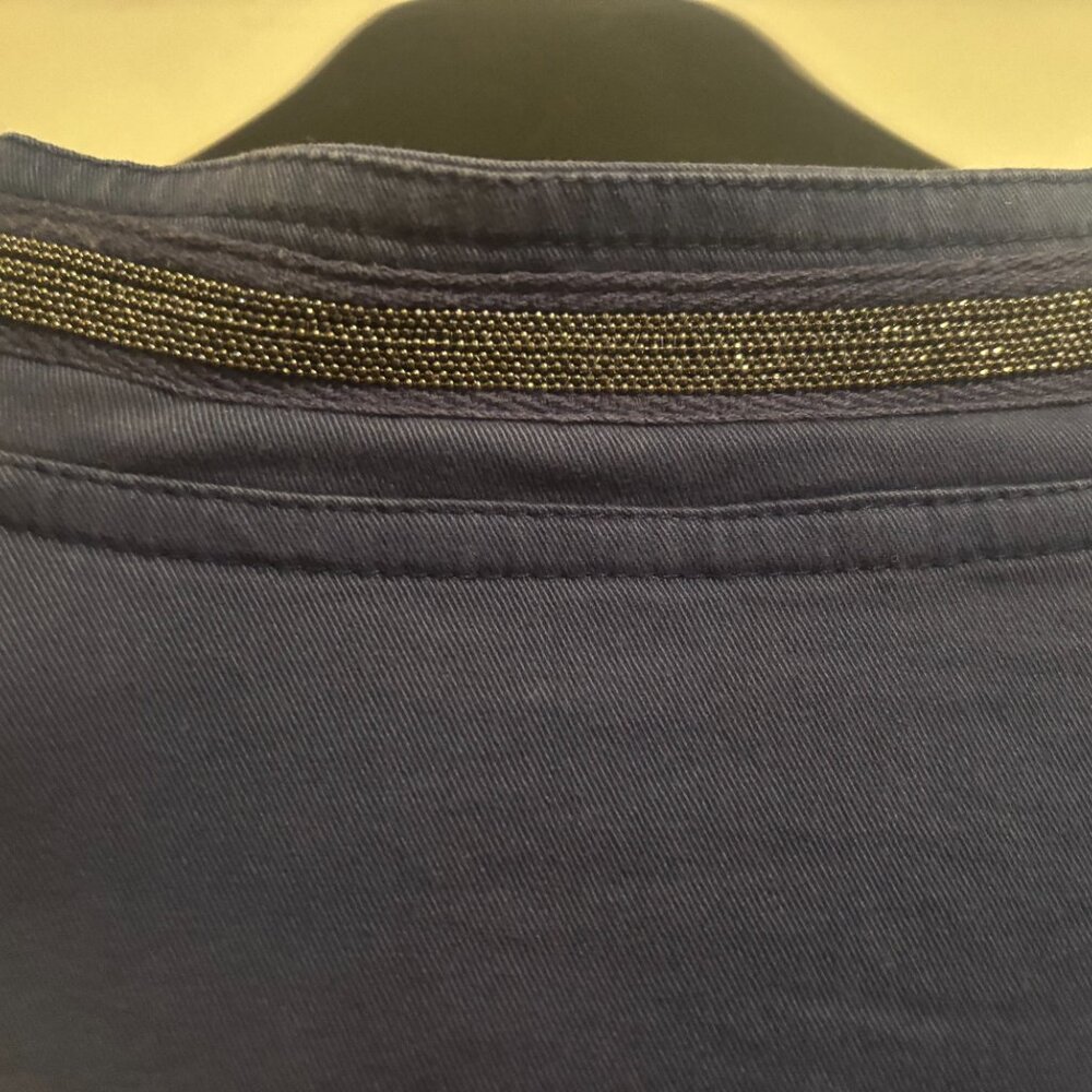 Boden Blue Denim Military collared women jacket with Embellished stripe - Picture 11 of 15